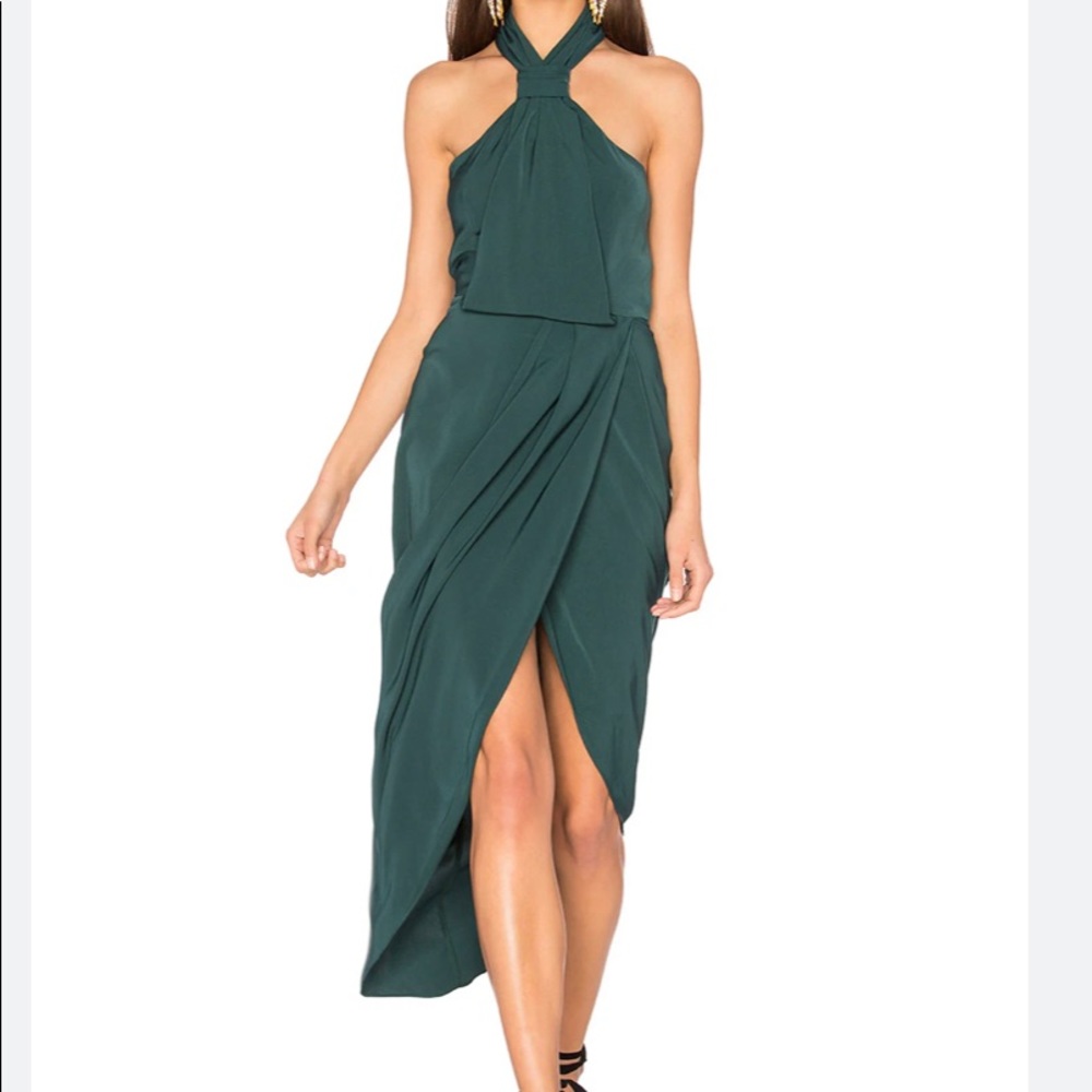 Shona Joy knot dress in green seaweed
